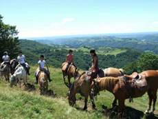 Randonn&eacute;e &eacute;questre pour les juniors dans le Cantal autour des volcans d'Auvergne - Randocheval / Absolu Voyages