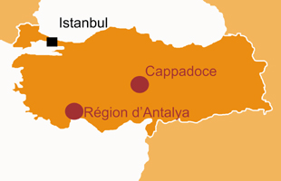 Carte Turquie - RANDOCHEVAL - Randonn&eacute;es &eacute;questres en Turquie