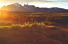 Patagonie, coucher de soleil sur la Pampa