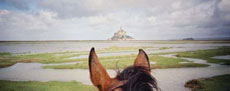 Cap sur le Mont Saint Michel en randonn&eacute;e &eacute;questre dans la Baie - Randocheval