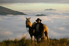 Equateur - Groupe de cavaliers  - Randonnée équestre sur l'avenue des volcans - Randocheval / Absolu voyages